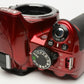 Nikon D3100 Red DSLR Body, battery, charger, strap, 15K Acts, Great!