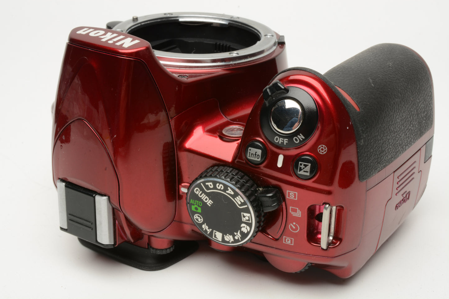 Nikon D3100 Red DSLR Body, battery, charger, strap, 15K Acts, Great!