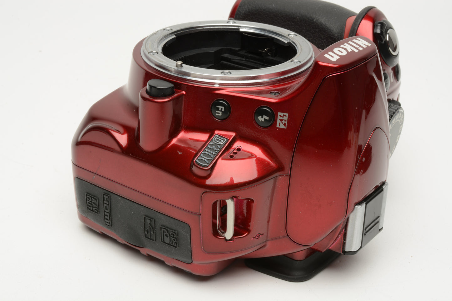 Nikon D3100 Red DSLR Body, battery, charger, strap, 15K Acts, Great!