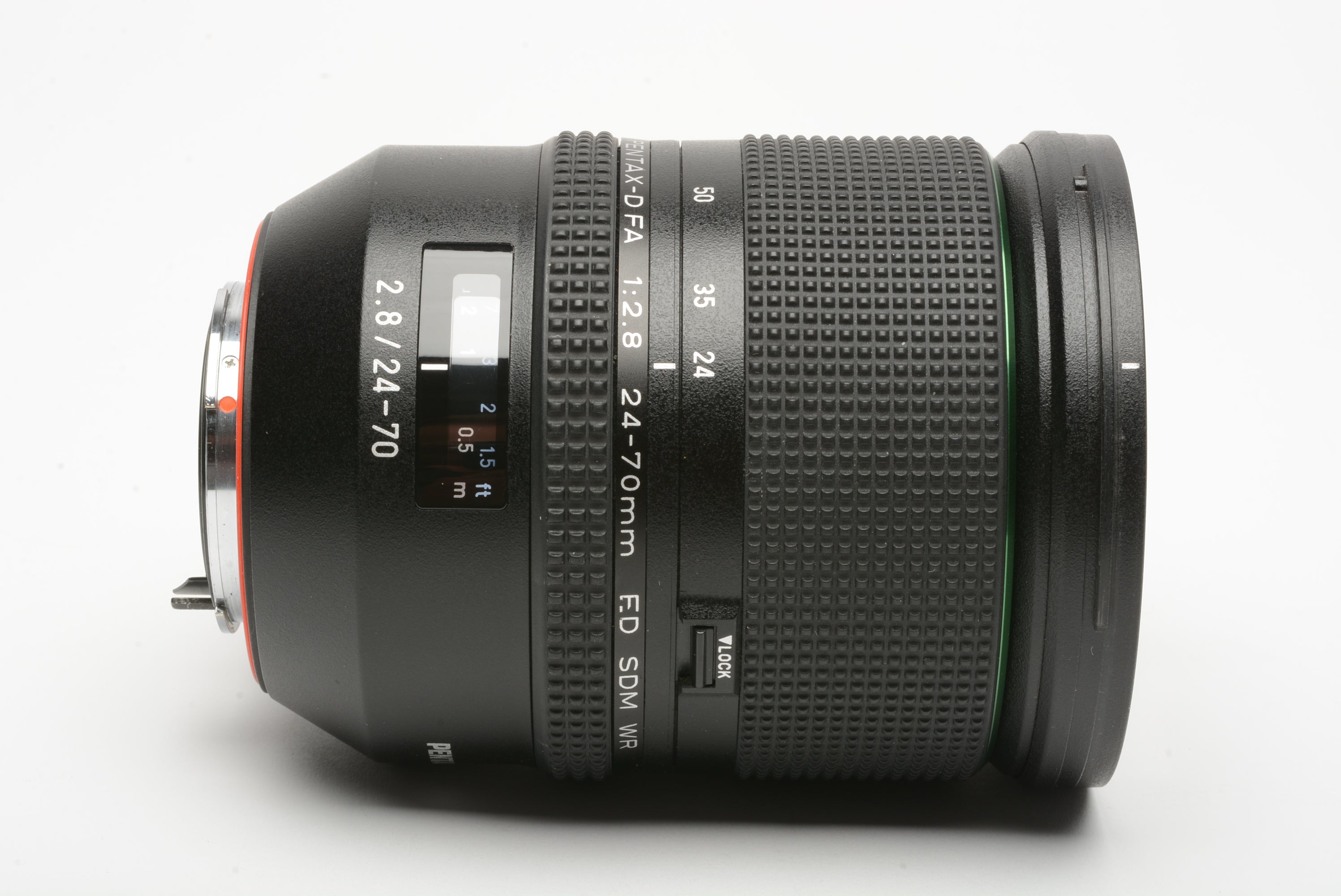 Pentax-D FA 24-70mm f2.8 FD SDM WR zoom lens, caps, hood, +HGX UV 