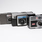 3X Kodak Instamatic cameras 126 format X-15, 400, S-10, Nice display