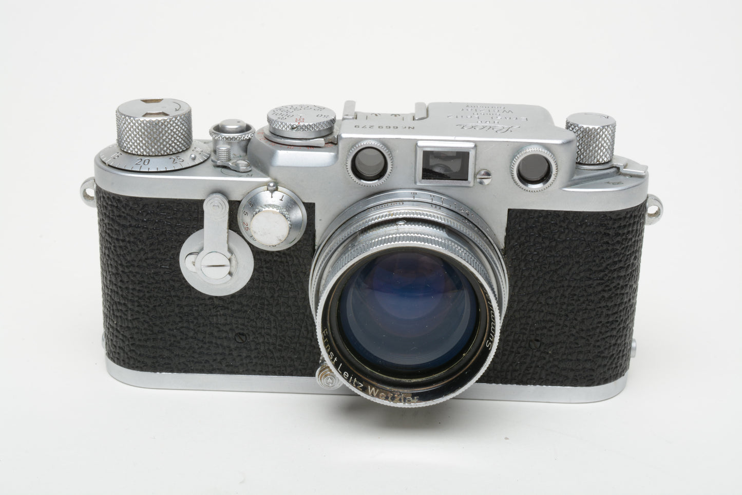 Leica IIIf 35mm rangefinder camera red dial w/5cm f2 Summitar f2 lens, Full CLA