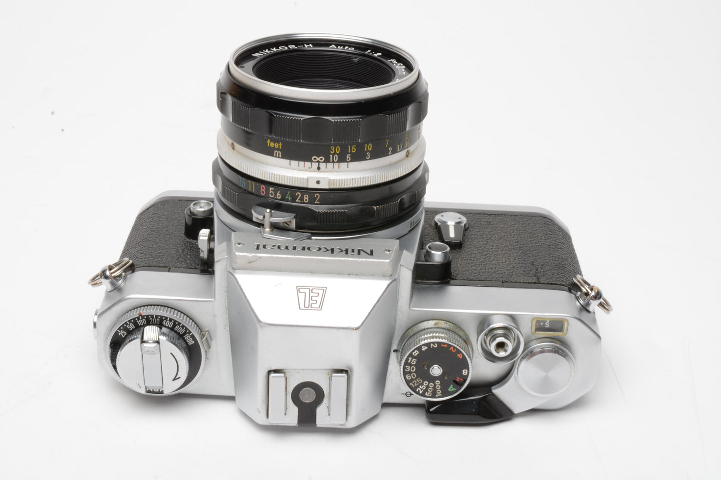 Nikon Nikkormat EL 35mm SLR Chrome Body w/50mm f2 Lens, New seals, Good!