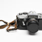 Petri Flex V 35mm SLR Film Camera w/55mm f2 Lens, 1/2 case, Tested