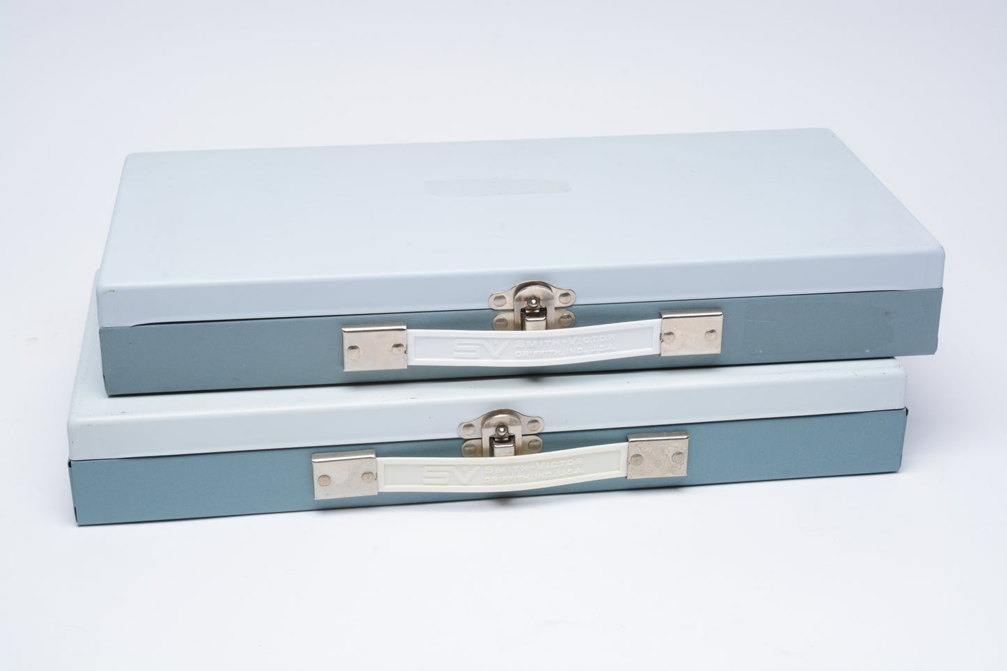2x Smith Victor Slide Files (SF1) - Each Holds 150 2”x2” 35mm Slides - Blue/White