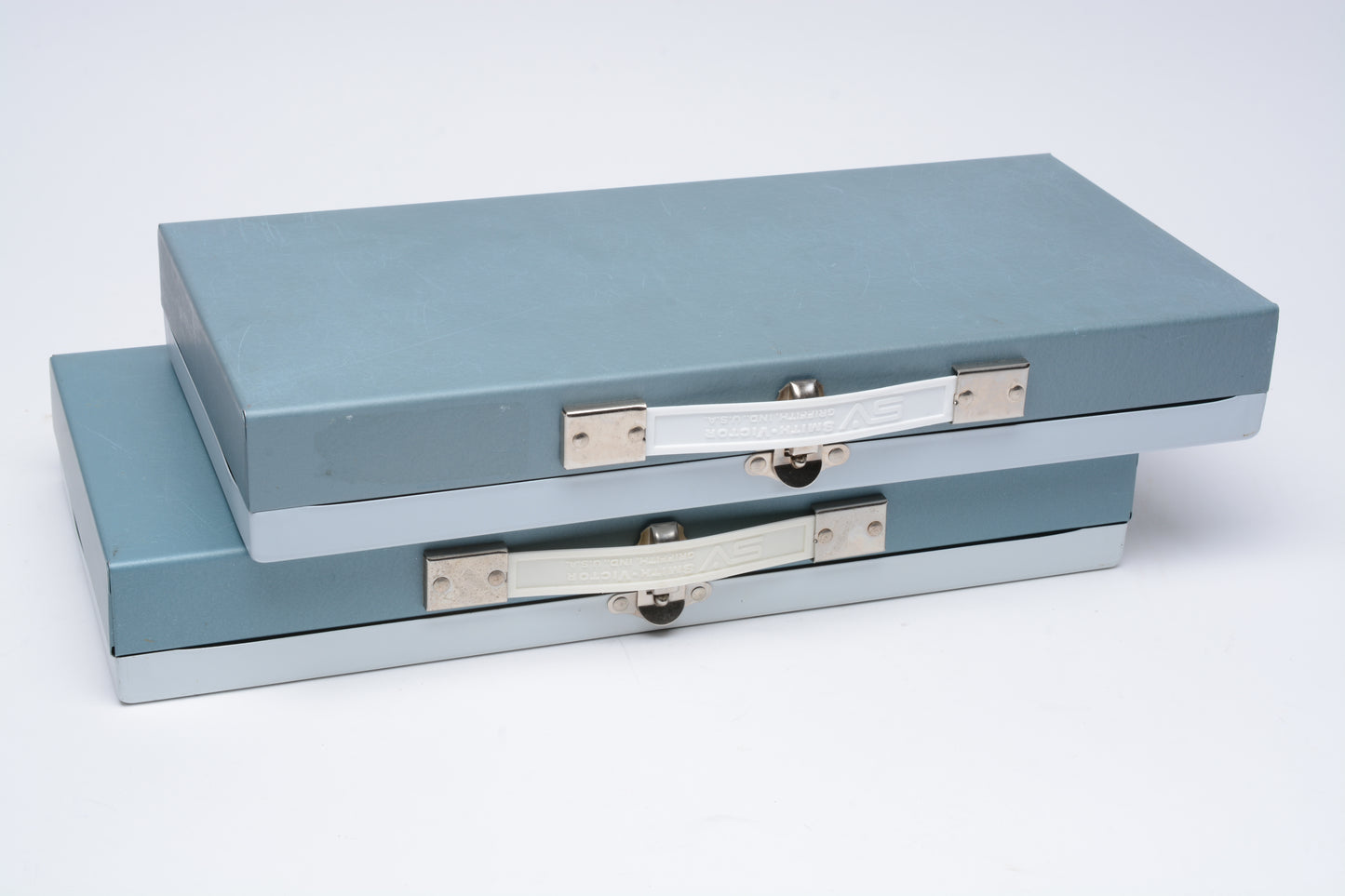 2x Smith Victor Slide Files (SF1) - Each Holds 150 2”x2” 35mm Slides - Blue/White