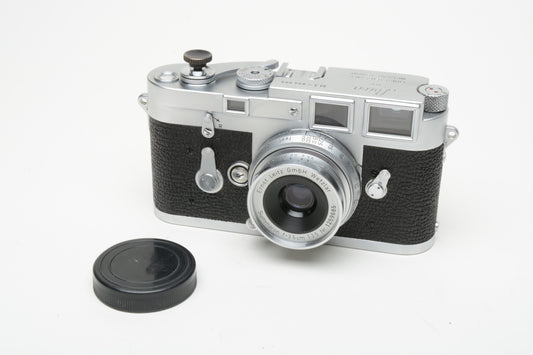 Leica M3 DS Chrome 35mm Rangefinder w/Summaron 3.5cm f3.5 Full CLA, Nice!