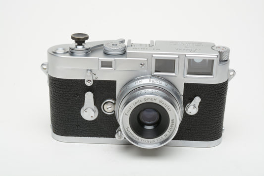 Leica M3 DS Chrome 35mm Rangefinder w/Summaron 3.5cm f3.5 Full CLA, Nice!