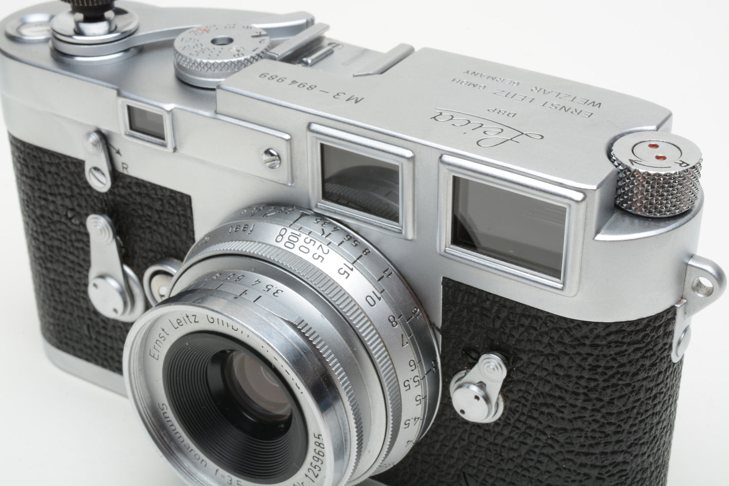 Leica M3 DS Chrome 35mm Rangefinder w/Summaron 3.5cm f3.5 Full CLA, Nice!