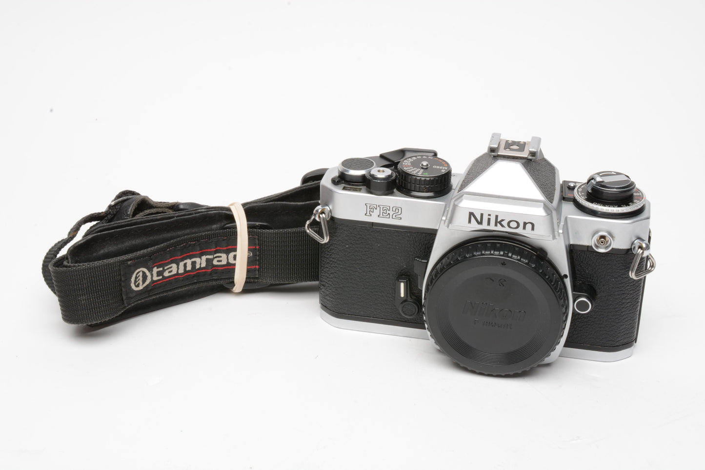 Nikon FE2 35mm SLR Chrome Body Only, Strap, New Seals!