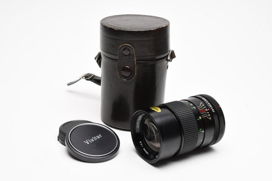 Vivitar 135mm F2.8 Portrait Lens Canon FD Mount, Caps, Case, Great!