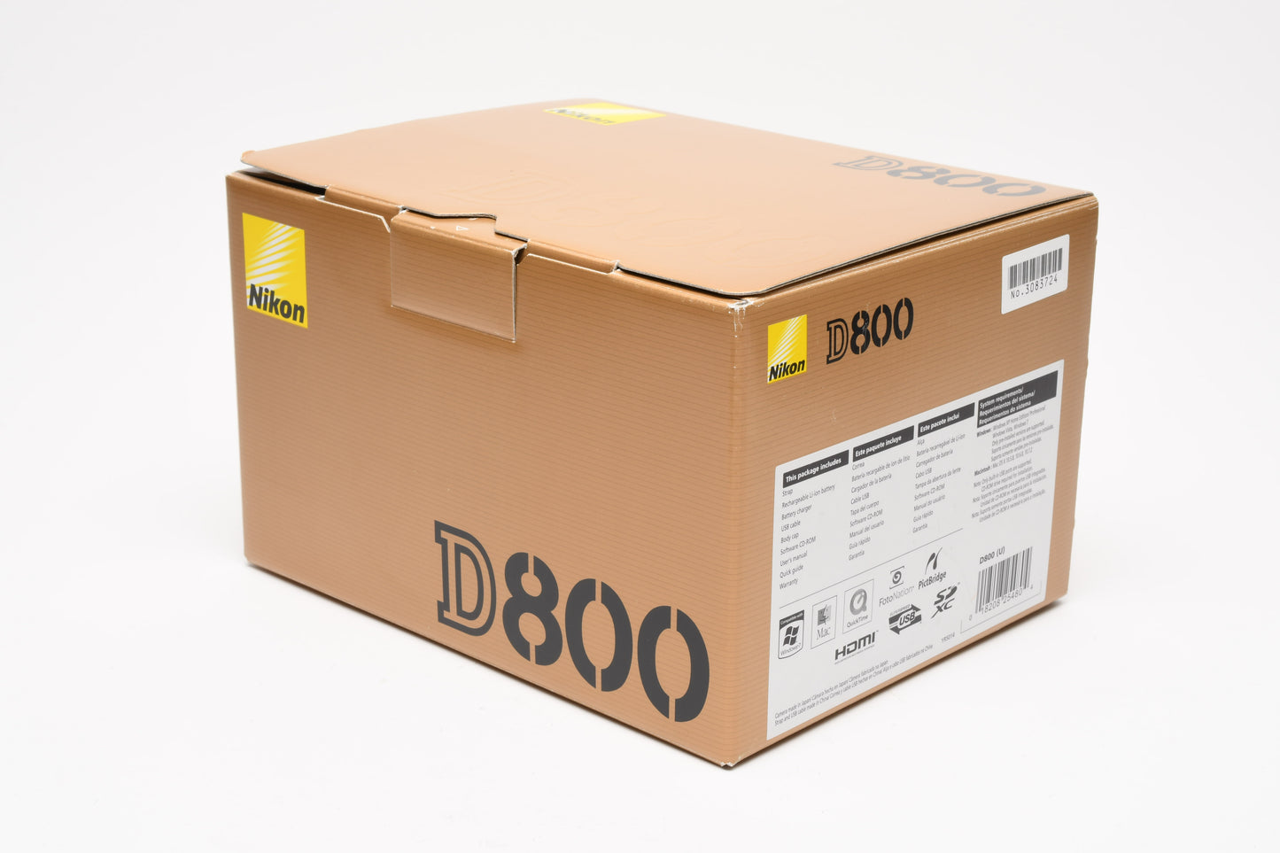Nikon D800 DSLR body, USA, 2X batts+charger, manuals Only 1328 Acts!! Mint-