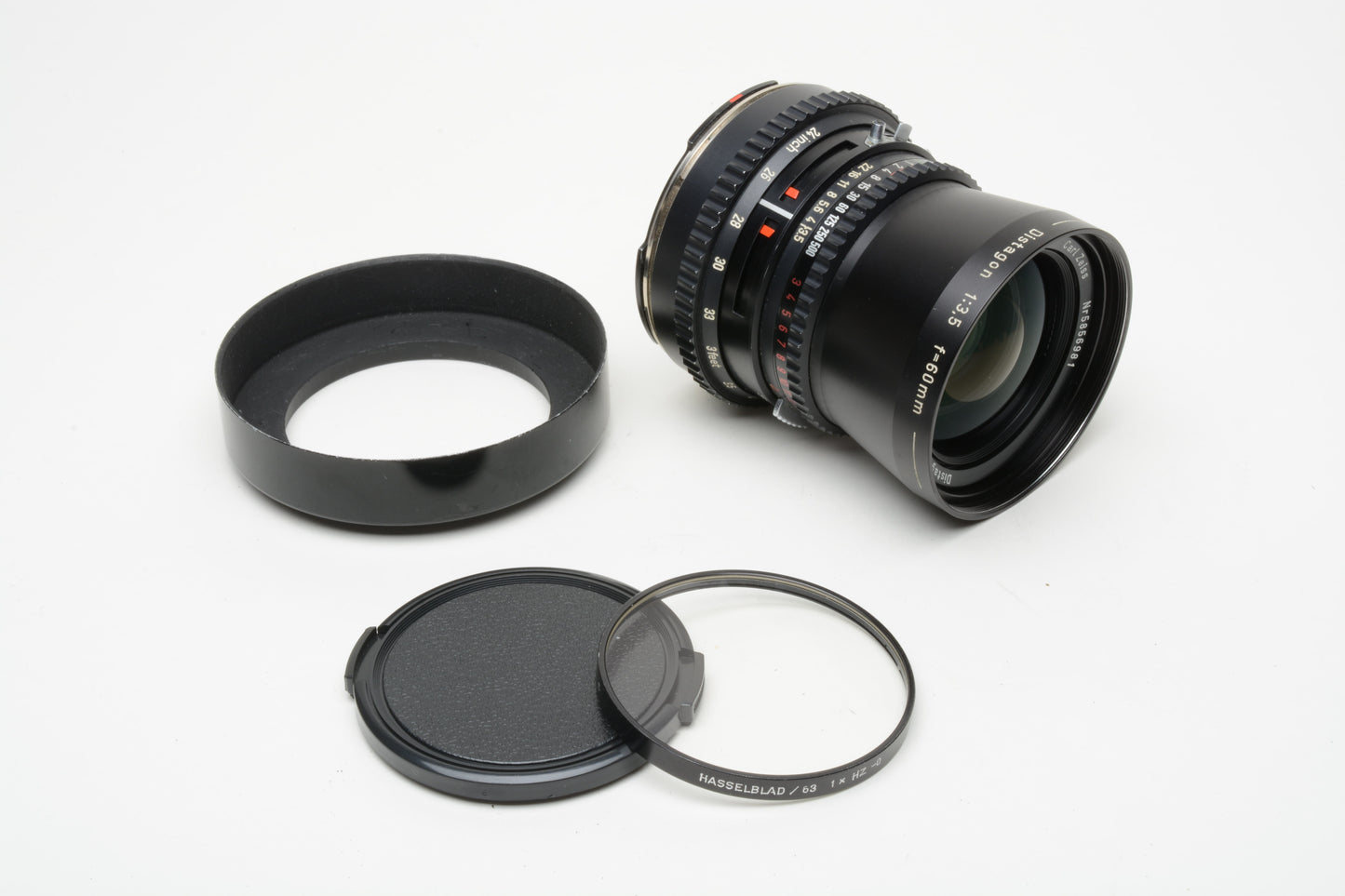 Hasselblad Zeiss Distagon T* 60mm F3.5 Lens (Black) hood, cap, Sharp!