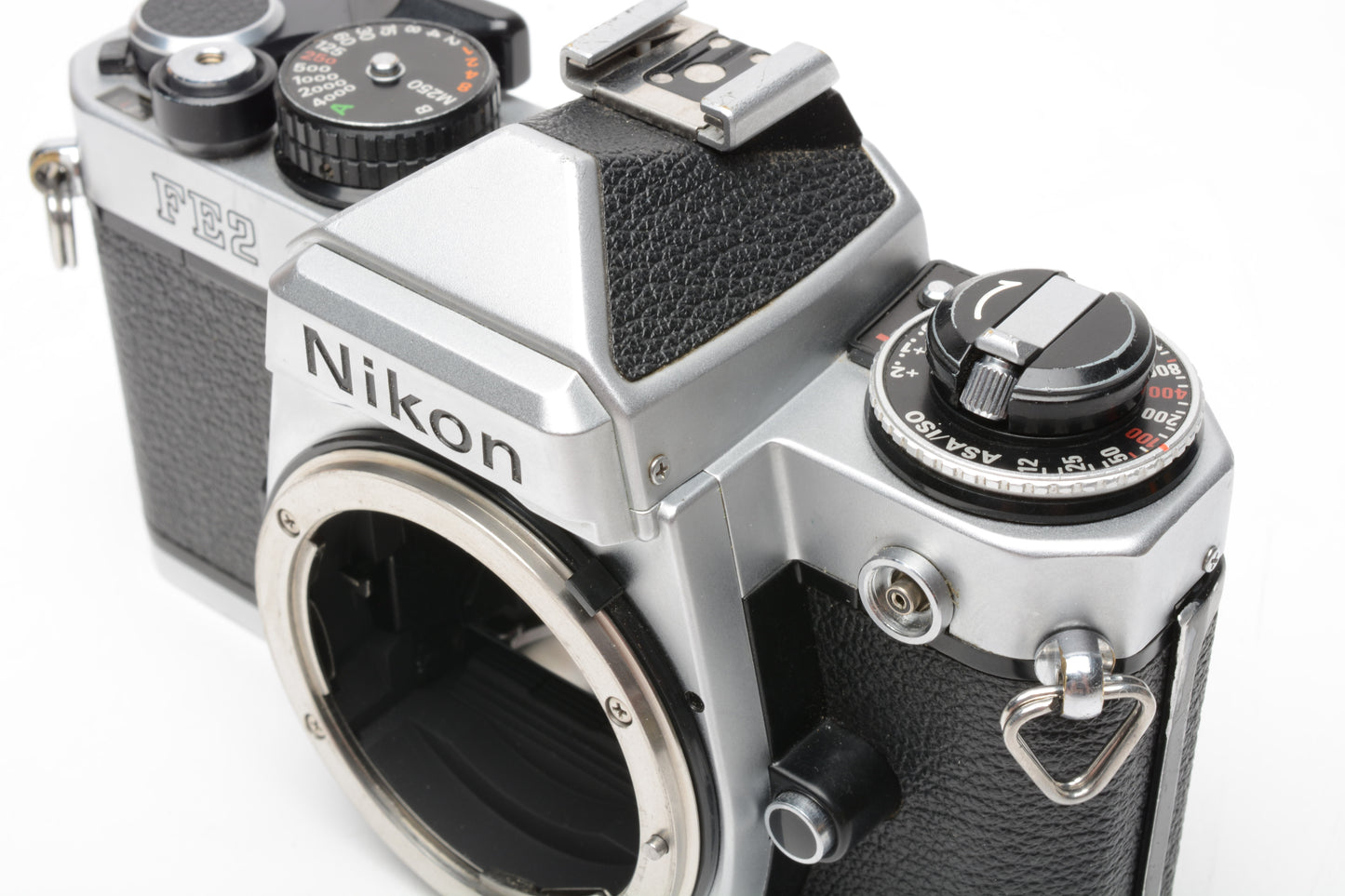 Nikon FE2 35mm SLR Chrome Body Only, Strap, New Seals!