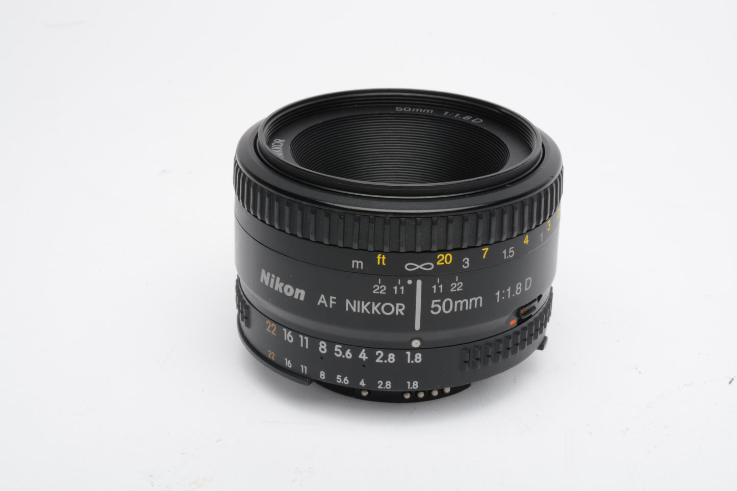 Nikon Nikkor AF 50mm f1.8D Prime lens, caps, cap, UV filter, clean & sharp