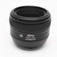 Nikon AFS Nikkor 50mm f1.4G Prime lens, hood, pouch, Box, Mint
