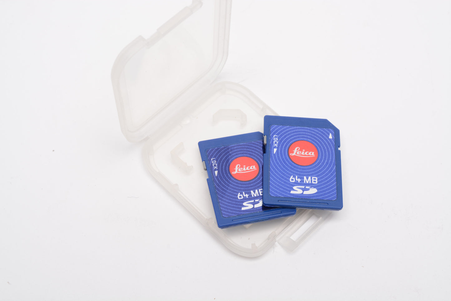 2X Leica 64MB SD cards, Formatted, clean
