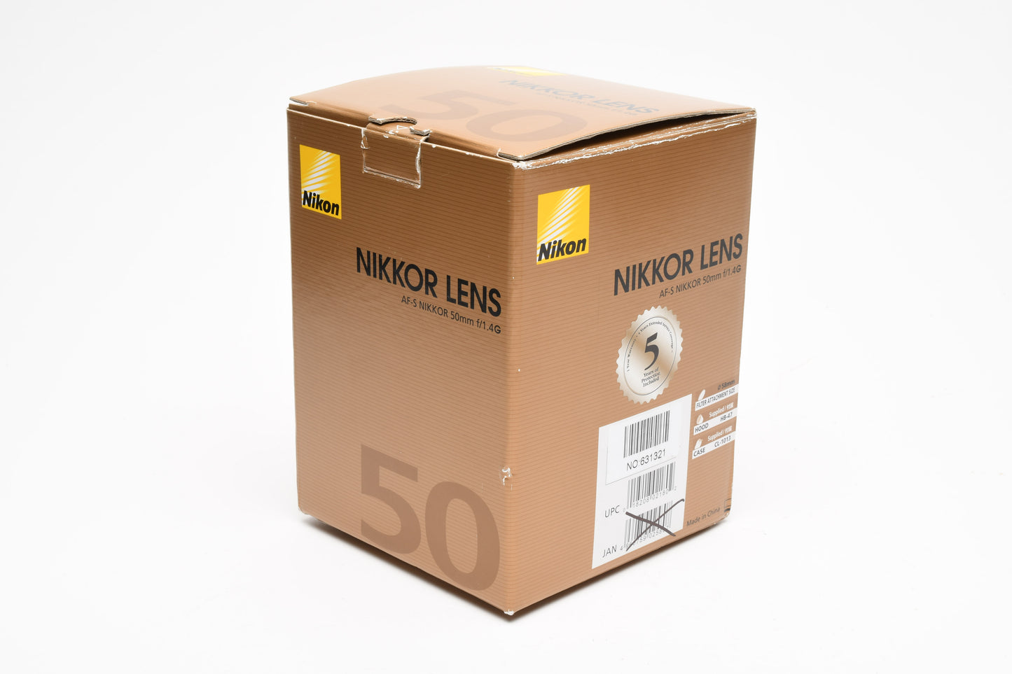 Nikon AFS Nikkor 50mm f1.4G Prime lens, hood, pouch, Box, Mint