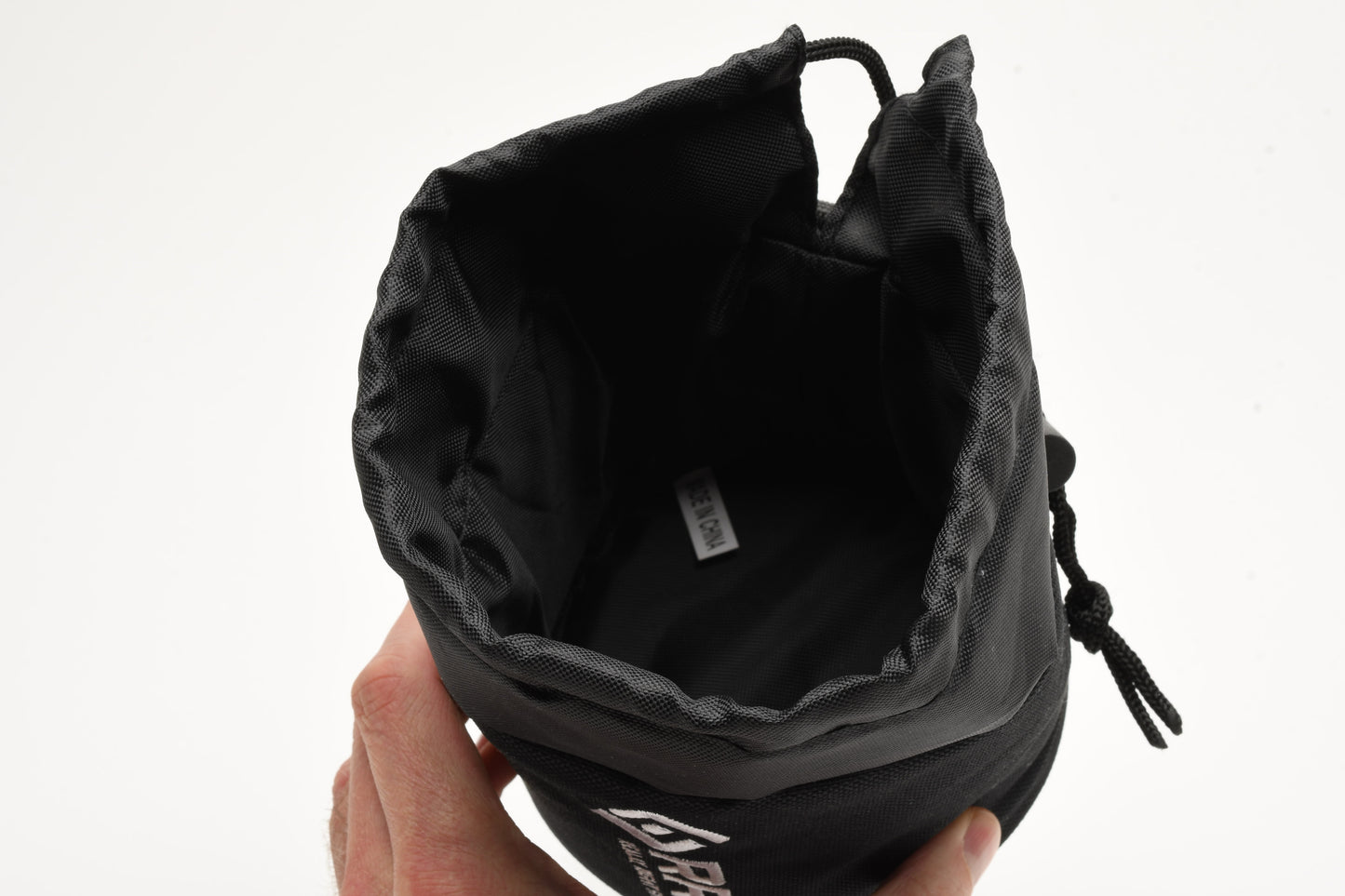 RRS Really Right Stuff string tie pouch ~4" tall x ~5" wide