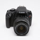 Canon Rebel T7 DSLR w/18-55mm f3.5-5.6 IS II, 2 Batts, Mint-, Only 3417 Acts!