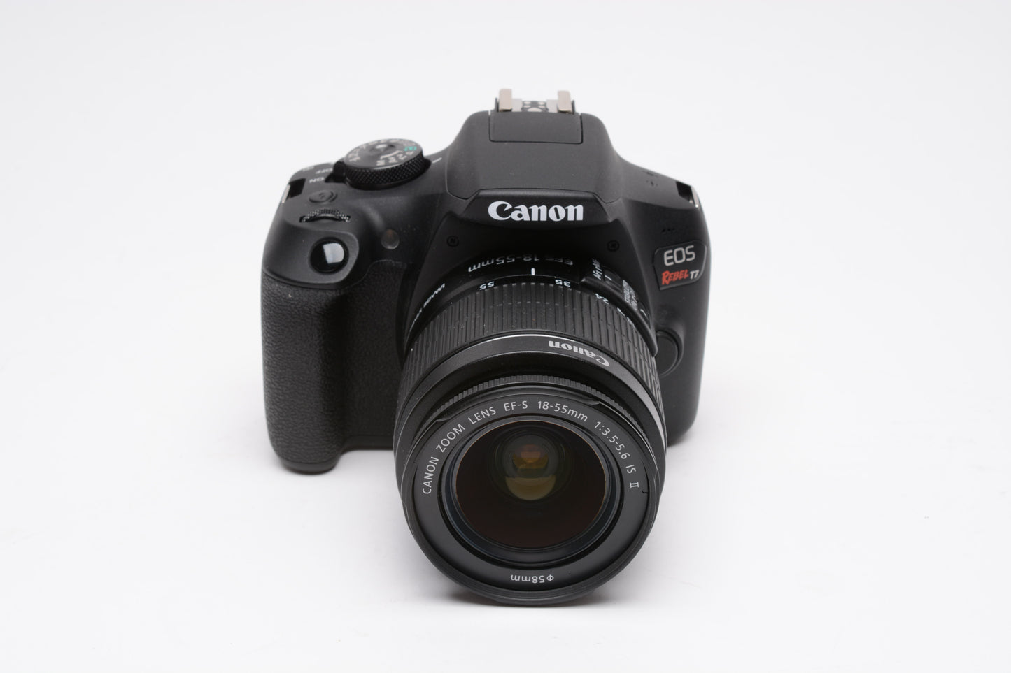 Canon Rebel T7 DSLR w/18-55mm f3.5-5.6 IS II, 2 Batts, Mint-, Only 3417 Acts!