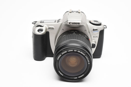 Canon Rebel 2000 35mm SLR w/EF 28-80mm f3.5-5.6 II zoom lens, strap, manual