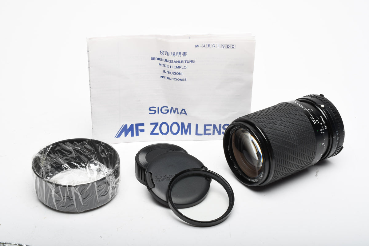 Sigma 35-135mm f3.5-4.5 zoom lens for Nikon Ai-S, Caps, Hood, UV, Nice