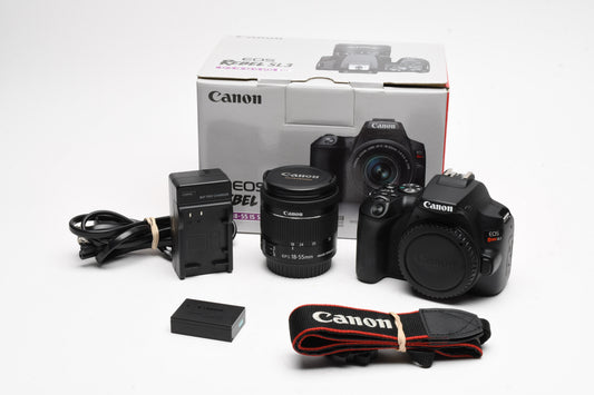 Canon SL-3 w/18-55mm f3.5-5.6 STM, Boxed, ≤3000 Acts! Great!
