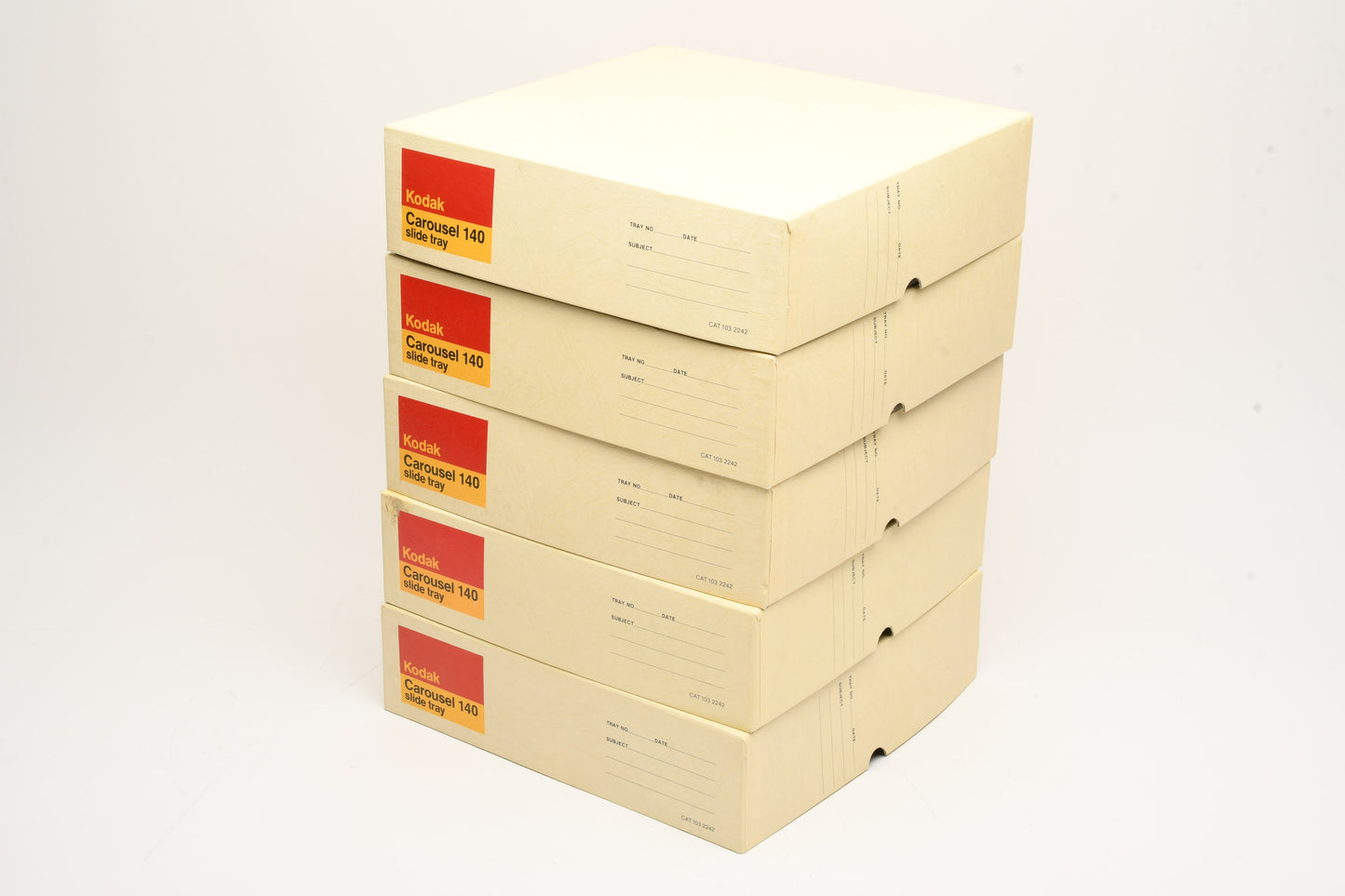 5X Kodak Carousel 140 trays, Nice & clean w/round lids