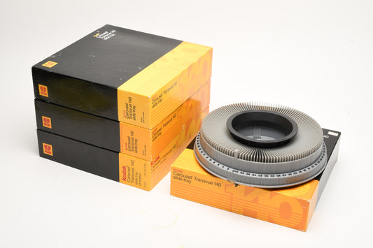 4X Kodak Carousel 140 trays, Nice & clean w/round lids