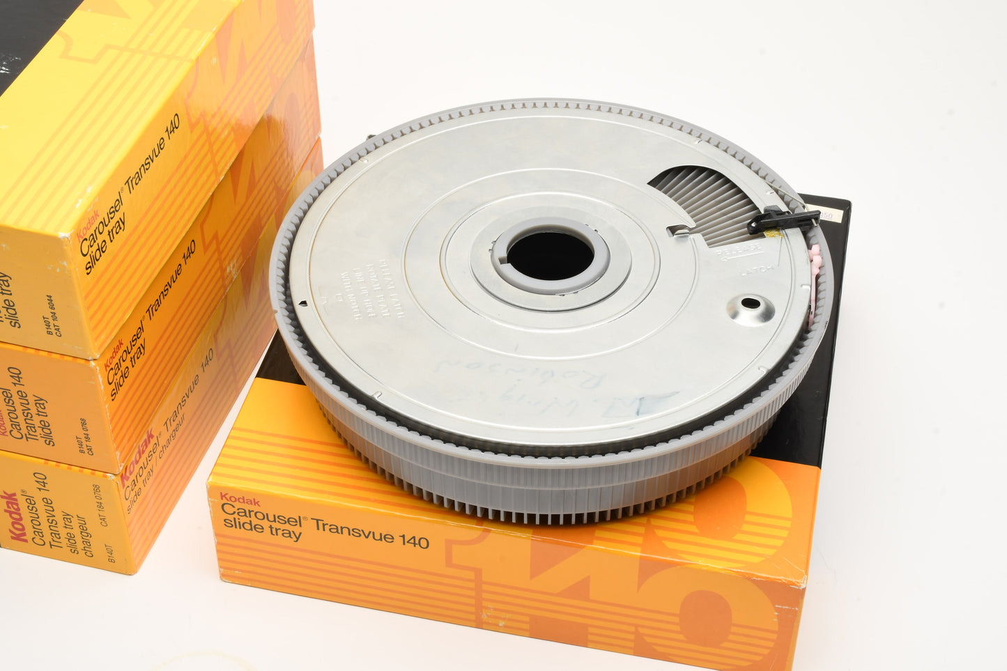 4X Kodak Carousel 140 trays, Nice & clean w/round lids