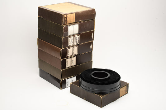 8X For Sawyers / GAF Slide Projectors Rotary 100 trays, clean, in boxes