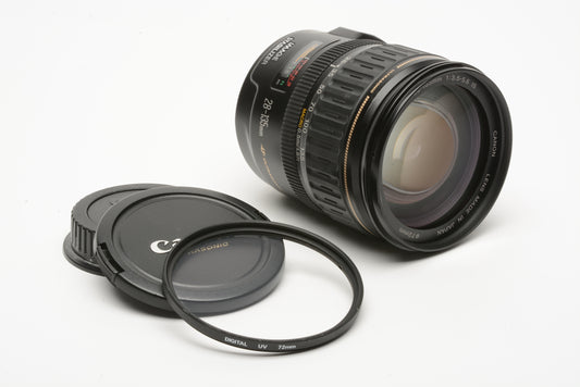 Canon EF 28-135mm f3.5-5.6 IS zoom lens, caps + UV filter, clean!