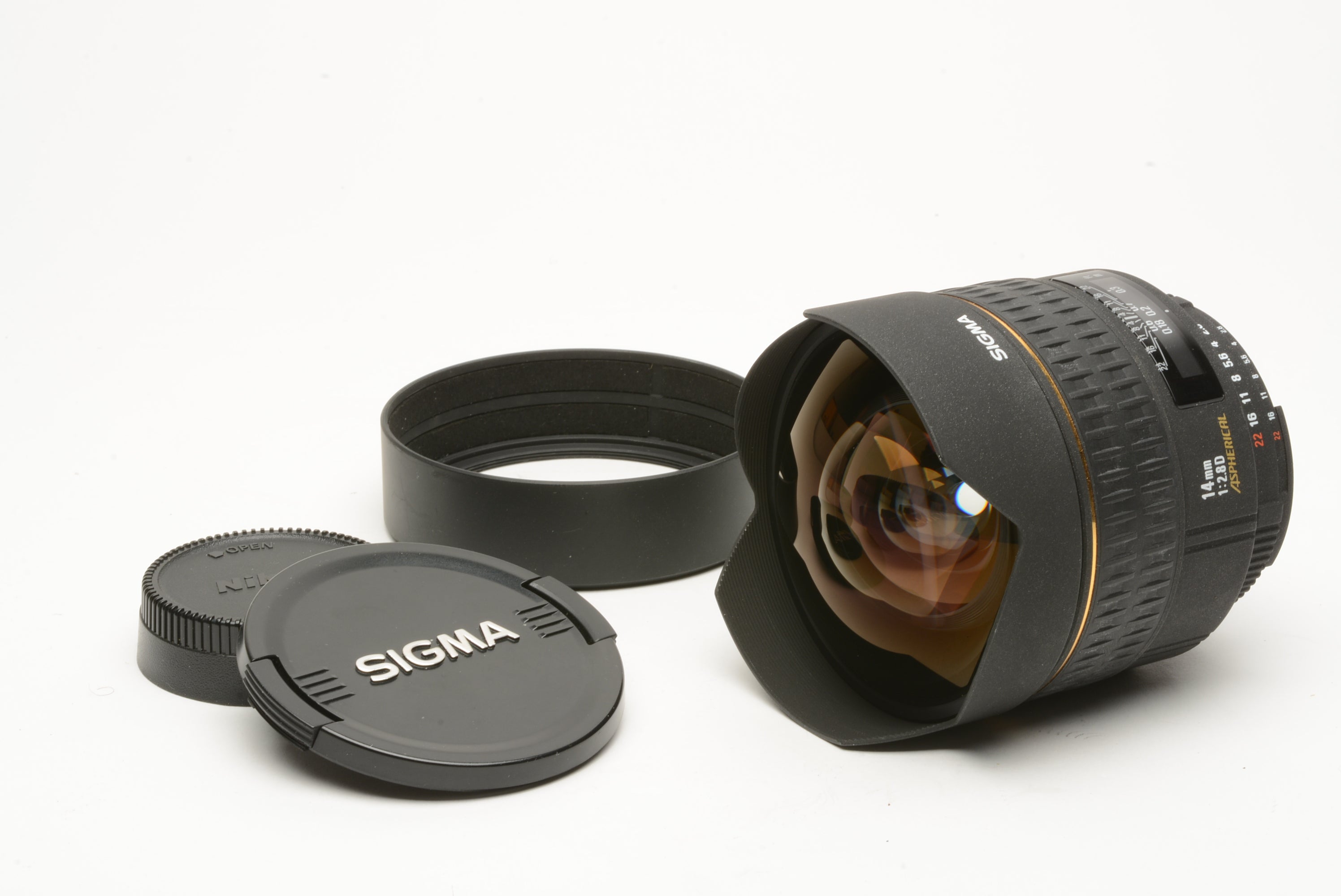 Sigma AF 14mm 1:2.8 D HSM EX For Nikon F Mount Aspherical Lens 