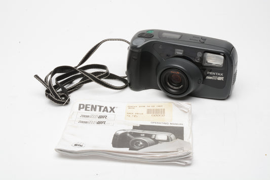 Pentax Zoom 90WR 35mm Point&Shoot camera, strap, tested, great