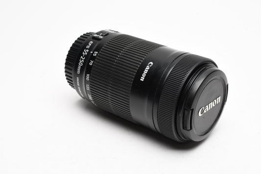 Canon EF-S 55-250mm f4-5.6 IS Zoom lens, w/Caps