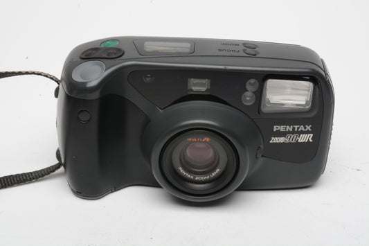 Pentax Zoom 90WR 35mm Point&Shoot camera, strap, tested, great