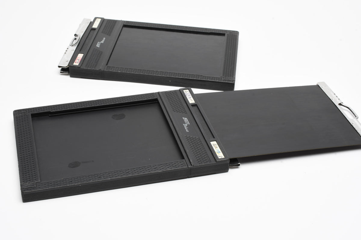 2X 4x5 Fidelity Deluxe Film holder sheet film holders, Clean!