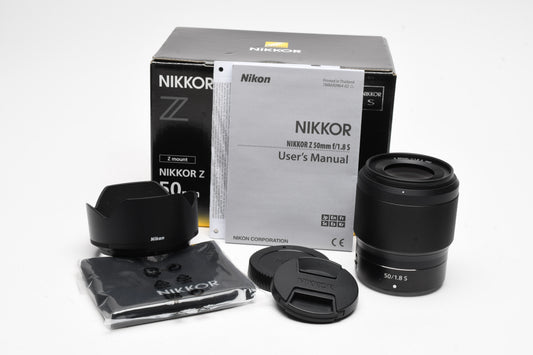 Nikon Nikkor Z 50mm f1.8S N Prime lens, Hood, USA, Boxed
