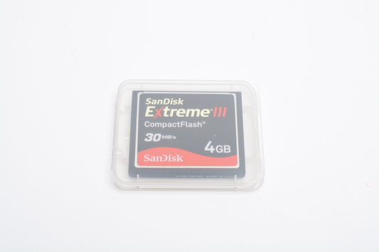 Sandisk Extreme III 4GB CF Card 30MB/s w/ jewel case, formatted