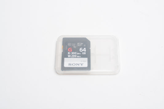 Sony G 64GB SD Card (R)300MB/s (W)299MB/s w/ jewel case, formatted