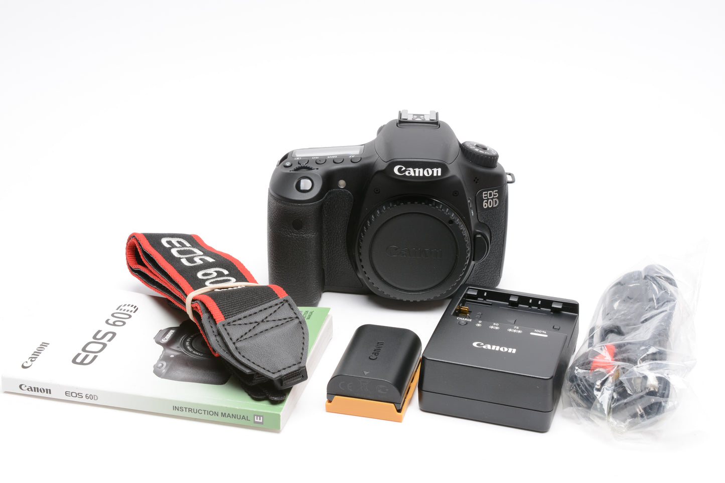 Canon EOS 60D Body, batt, charger, strap, USA, ONLY 538 Acts!