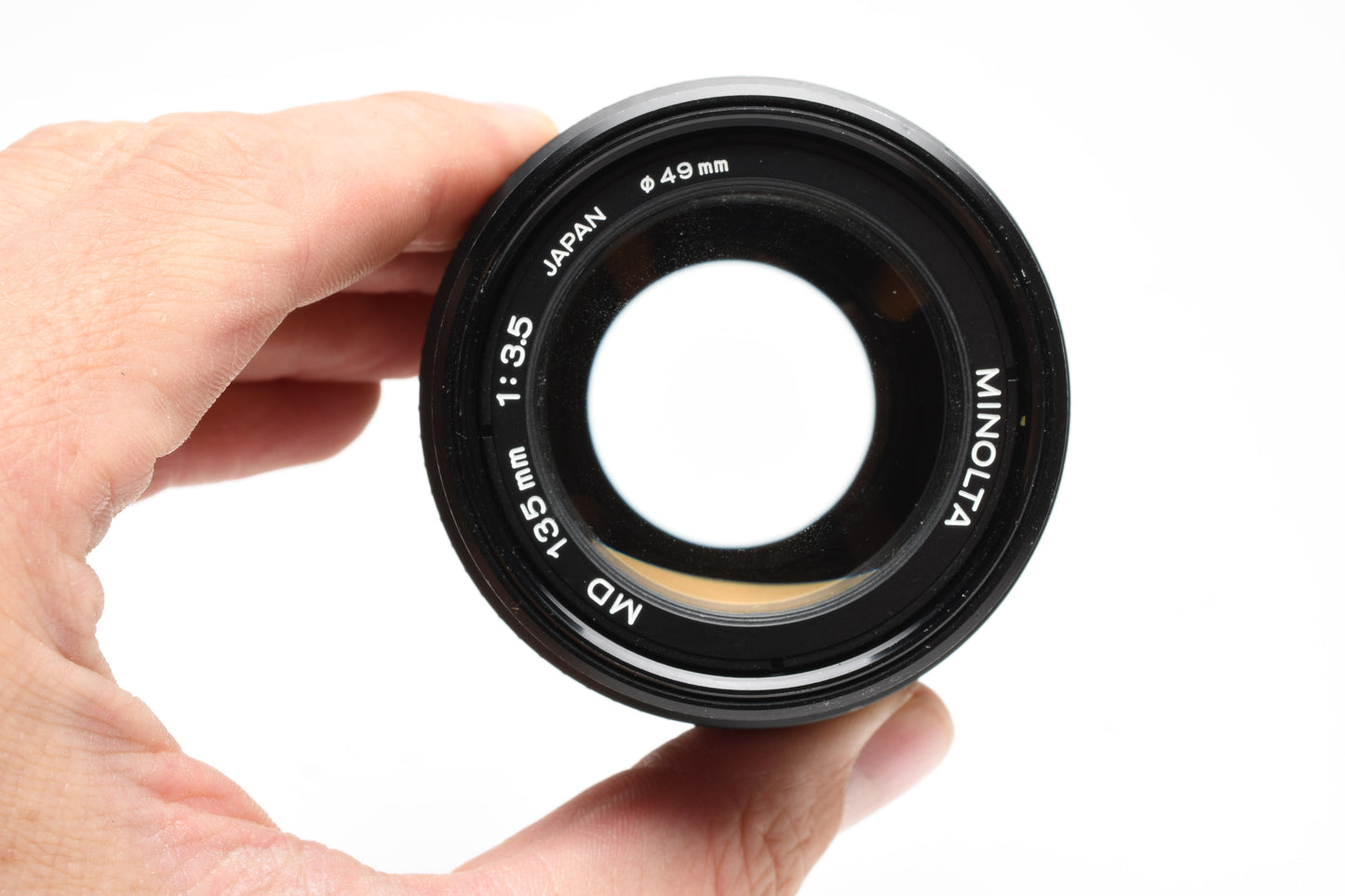 Minolta MD 135mm f3.5 portrait lens w/caps, clean and sharp