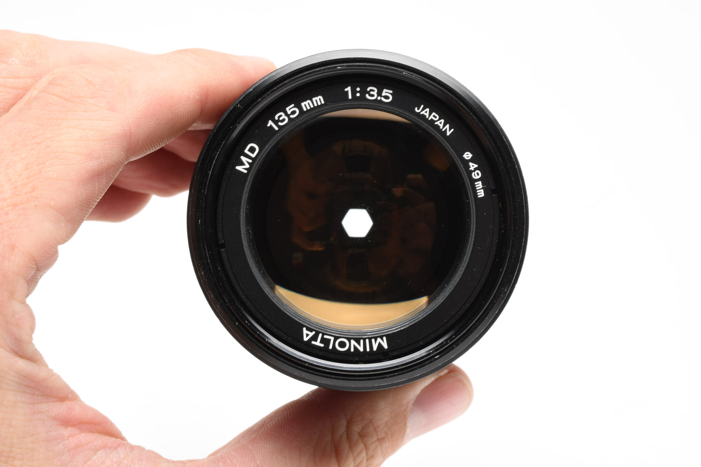 Minolta MD 135mm f3.5 portrait lens w/caps, clean and sharp