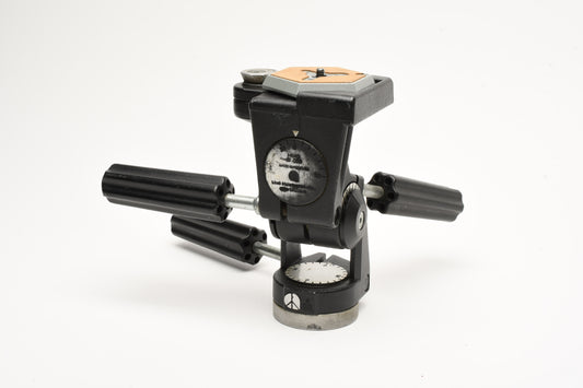 Manfrotto 029 3-Way Pan head w/Hex. QR plate, Nice!