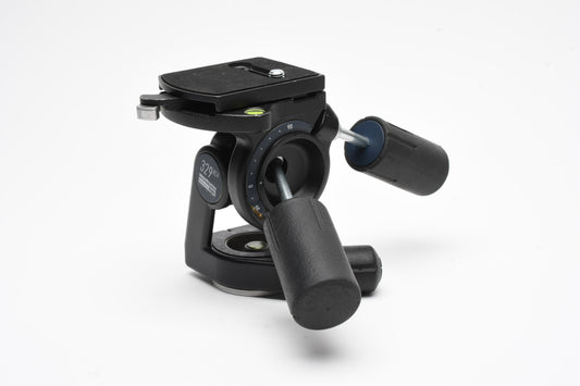 Manfrotto 329RC4 3-Way Tripod Pan Head + Quick Release Plate, Great