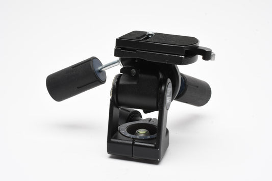 Manfrotto 329RC4 3-Way Tripod Pan Head + Quick Release Plate, Great