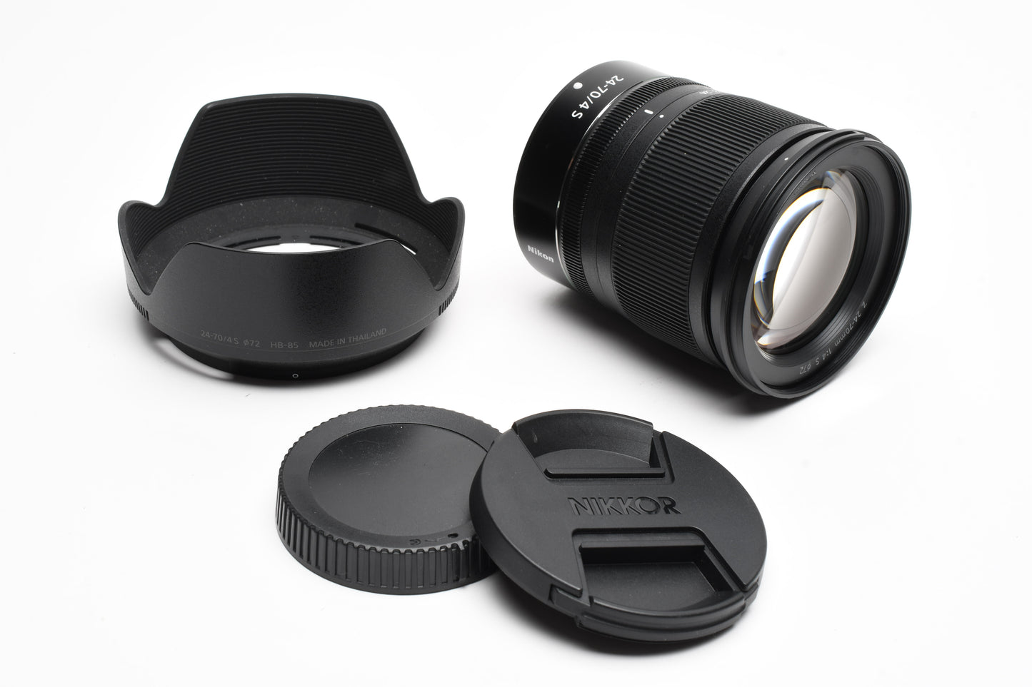 Nikon Nikkor Z 24-70mm f4 S zoom lens, Hood, Gently used, Mint-