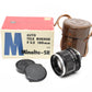 Minolta Rokkor QE 100mm f3.5 lens, case, caps, box, light haze, Good!