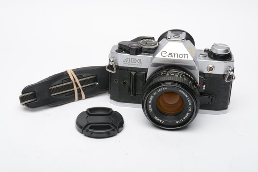 Canon AE-1 Program 35mm SLR Camera w/50mm f1.8, New Seals, Great!